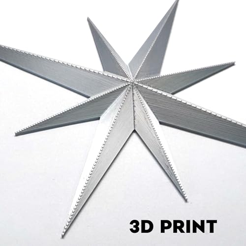 Stylor Mid Century Modern Decor, Mcm Retro 3D Star Art Wall Sculpture, Plastic Starburst Decor, Vintage Celestial Whimsigoth Home Decor Accent. (Set of 6, Silver) - color: Silver