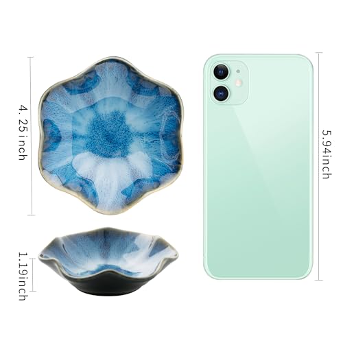 Jewelry Dish Tray, Ring Dish, Ceramic Trinket Tray, Key Bowl, Decorative Plate, for Friends Sisters Daughter Mother (Starry Blue) - color: Starry Blue