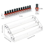 BTremary 3 Packs Clear Nail Polish Organizer Holder Shelf Rack, Acrylic Display Stand For Sunglasses Paint Essential Oils, Makeup Holder, Nail Poliahes Storage to 36 Bottles (Fit 1-2oz Bottles) - size: 3 Tiers Tabletop Rack