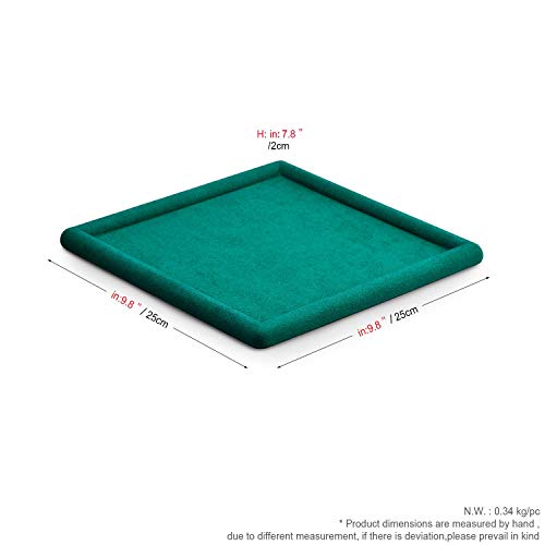 Oirlv Top Microfiber Jewelry Tray Square Nightstand Organizer Rings Earrings Necklace Trinket Storage Tray Showcase Jewelry Display (Green) - color: Green