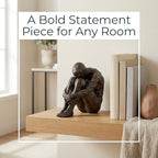 Sagebrook Home Resin Modern Glam Sitting Man Sculpture - Thoughtful Polyresin Decorative Figurine for Home, Office, Bedroom & Living Room - 8" Bronze & Copper - size: 8.0" H