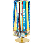 Shimeyao Medal Hanger Display Honor Display Rotatable Award Holder Rotating Metals Rack Adjustable Award Holder Stand for Basketball Running Sports Race, 30+ Medals - color: Gold