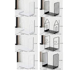 Minimalist Style Bookends Metal Adjustable Books Holder Stand Book Rack Desk Bookend - Pen, Black - color: Pen, Black