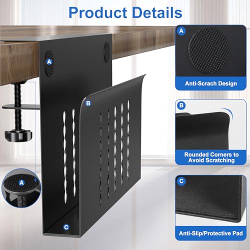HAMOPY Desk Side Storage, Single-Layer Steel Hanging Desk Organizer with Magnetic Pen Holder, No Drilling Desk Drawer Cable Management Tray, Under Table Laptop Holder for Office, School&Home(Black) - color: Black, size: Single(1 Tier)