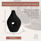 Silke Large Genie Decorative Modern Vase, Medium, Black