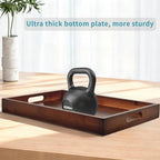 Bamboo Wood Serving Tray with Handles(14.96x10.24x1.57 inches) – Elegant Decorative Platter for Breakfast in Bed, Lunch, Dinner, Appetizers, BBQ, Parties & More – Perfect for Couch and Drawing Room.