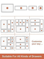 SMARTAKE 37-Piece Drawer Organizer with Non-Slip Silicone Pads, 4-Size Desk Drawer Organizer Trays Storage Tray for Makeup, Jewelries, Utensils in Bedroom Dresser, Office and Kitchen (Clear) - style: 37 PCS
