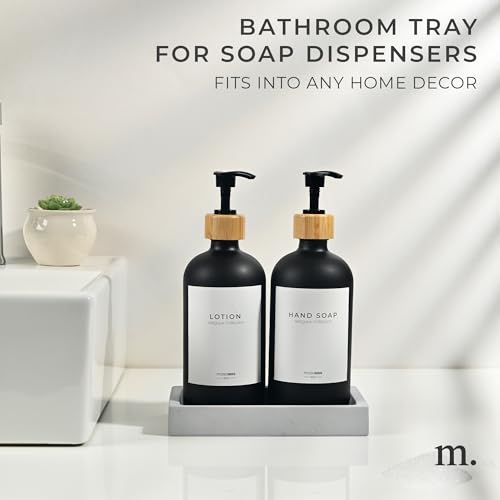 MaisoNovo Concrete Tray | Gray Tray for Bathroom Countertop | Bathroom Counter Trays | Dish Soap Trays for Kitchen - color: Dark Grey Tray