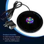 19 LED Color Changing Stand, Circular Illuminated Display Pedestal for 3D Crystal Glass Art, Light Base With AC/USB Plug, Lighted Acrylic Crystal Display Stand, Black - style: Color Changing Lights