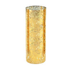 WGVI Hurricane Candle Holder Sleeve, W: 5", Ht: 14", Gold Speckled Glass Cylinder Open Both Ends, Chimney Tube Shade, 1 Piece - size: 5x14"H