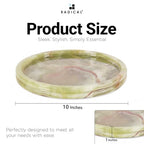 Radicaln Marble Serving Tray 10" Inches Green Handmade Round Trays for Party Supplies Ideal Food & Cafeteria Trays for Kitchen, Serving Dishes & Platter - color: Green