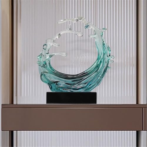 Statue Decorations Modern Minimalist Luxury Creative Decorative Item Living Room Desktop Abstract Wave Transparent Ornament Home Decor Object