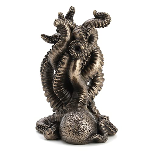 Veronese Design 5 3/8" Tall Corner Room Octopus Resin Statue Bronze Finish Single Shelf Bookend