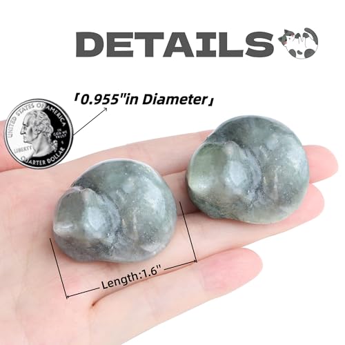 QINJIEJIE Cat Decor Statue White Labradorite Crystal Healing Stone Figurine Decor Polished Gemstones Cute Kitten Gifts Stocking Stuffers Home Office Desk Decor Cats Gifts for Cat Lover 1.6" - color: Kc-white Labradorite, size: 1.5 inches