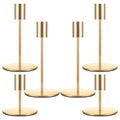Set of 6 French Gold Taper Candle Holders Candlestick Holders, Decor Candles Stick Candle Holder for Table or Mantel Centerpiece, Wedding, Dinning, Party Home Decor