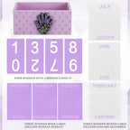 AceOrbit Purple Lavender Wood Block Perpetual Calendar Coquettish Desk Decor Cute Month Week Date Display Decorative Block Calendar for Women Office Home Desk Gift for Women - style: Purple Lavender