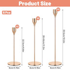 6pcs Candlestick Holders, Metal Taper Candle Holder Bulk Rose Gold Tall Candlestick Holders Taper Candle Holder for Table Centerpieces Candlesticks for Wedding Christmas Party-3size