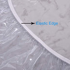 Walrus Clear Round Vinyl Fitted Tablecloth Waterproof Oilcloth Heavy Duty Elasticized Table Cover Elastic Edge Design Plastic Tablecloth Protector for Round Table - size: Best for 40"-44" Round