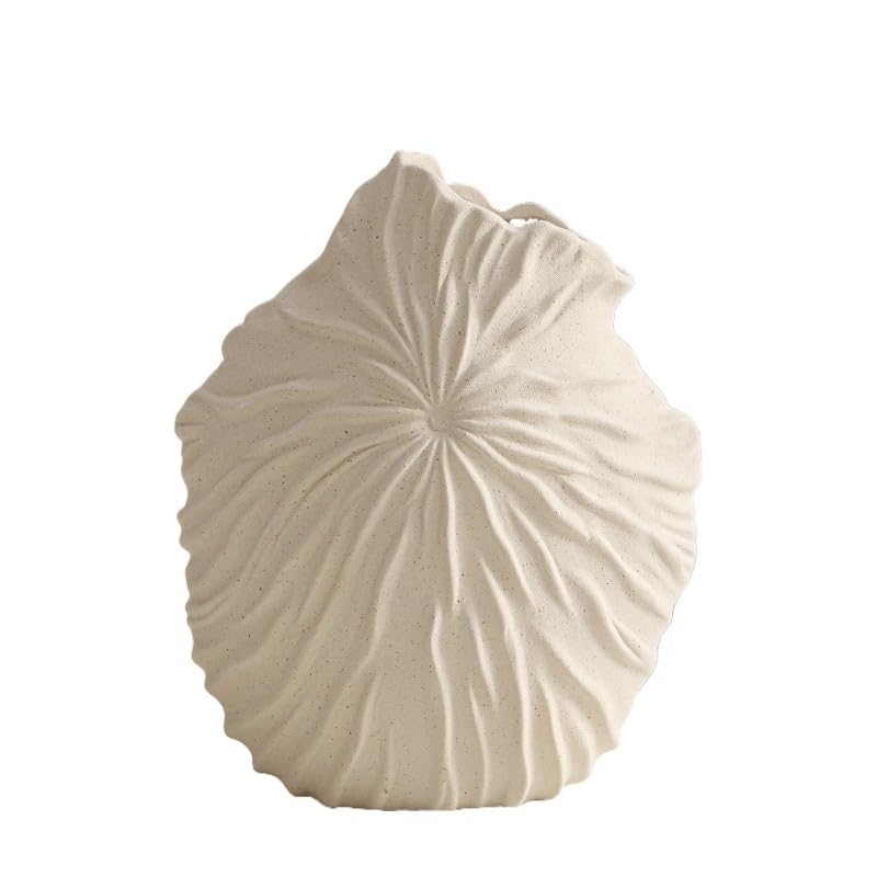 White Ceramic Vase – Nordic Minimalist Unglazed Stoneware Flower Vessel, Living-Room Centerpiece, Boho-Soft Furnishing Accent (Type 06) - color: Type 06