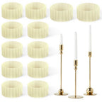 12 Pack Silicone Candle Grippers for Taper Candles | Flexible Holders to Keep Candles Upright | Fits 3/4 inch(0.75") Diameter Standard Candles, Wedding & Event Decor