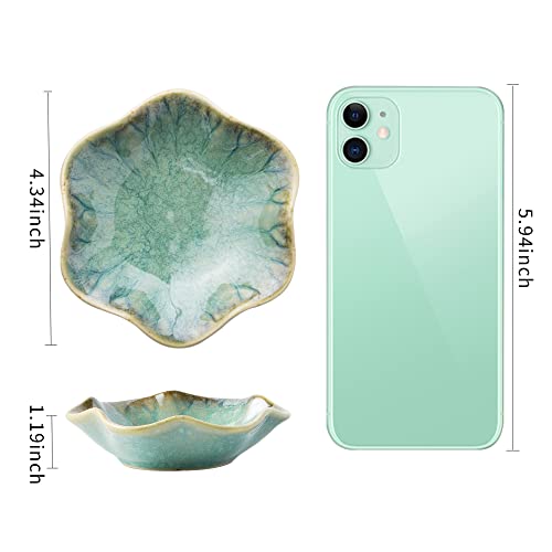 Jewelry Dish Tray, Ring Dish, Ceramic Trinket Tray, Key Bowl, Decorative Plate, for Friends Sisters Daughter Mother (Emerald Green) - color: Emerald Green