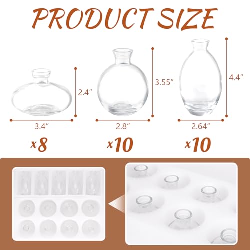 Glass Bud Vase Set of 28 Pcs for Rustic Wedding Centerpieces and Home Decor, Small Glass Vases for Flowers, Mini Bud Vase Set，Vintage Vases for Centerpieces