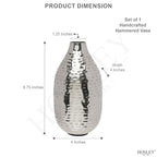 Hosley's 8.75" High Silver Finish Hammered Metal Vase. Ideal Gift for Floral Arrangements Weddings, Special Events, Aromatherapy,Spa, Reiki, Meditation O4 - color: Silver 5