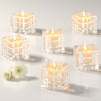 6pcs Votive Candle Holder, Glass Votive Cande Holders Bulk, Tealight Cande Holder for Home Decor, Wedding,Christmas,Thanksgiving - size: 6 Pcs