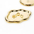 Ceramic Jewellery Dish Trinket Dish Jewelry Tray Cloud Shape Perfume Tray Rings/Earrings/Bracelets/Watch/Keys Tray for Valentine's Day//Mother's Day/Birthday Gift (Gold) - color: Gold