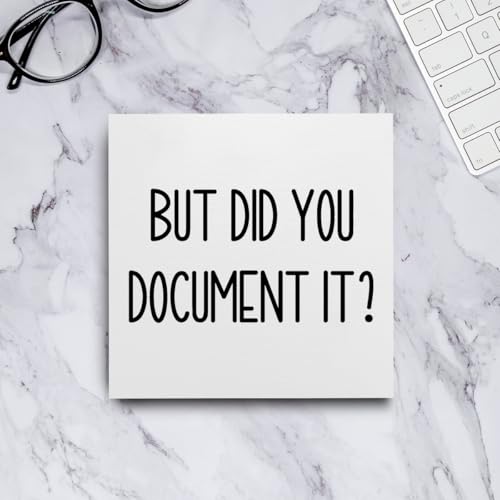 mmiishe The Office Gifts Desk Decor But Did You Document It Wooden Box Sign Funny Office Boss Gifts for Women Coworkers Boss Day Gifts for Him Decorations for Home Office 5 x 5 Inches - color: Pure White, size: 5 x 5 inches