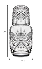 Godinger Bedside Night Carafe - Cup and Bottle to Keep Next To Your Bed for a Handy Midnight Drink, 16oz - color: Clear