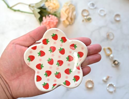 Teen Girls Gifts - Trendy Preppy Stuff - Aesthetic Bedroom Decor - Preppy Room Decor - Checkered Jewelry Tray - style: Strawberry