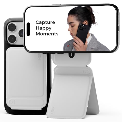 MOFT Invisible Phone Tripod Stand, Slim Foldable Selfie Stick Compatible with MagSafe, Pocket-Sized Cell Phone Tripod for Video Recording, MOVAS Leather Travel Essentials, Misty Cove - color: Misty Cove x Without Card Slot, size: Wthout Card Slot - For iP