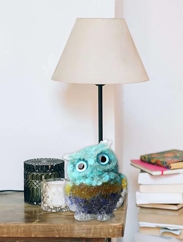 LAIDANLA 2.4" Owl Figurine Natural Healing Crystal Cute Owl Animal Statue Pocket Sculpture Reiki Spiritual Energy Gemstone Home Office Room Desk Decor Gifts（Gradient Turquoise Citrine Lapis Lazuli） - color: I-gradient Turquoise Citrine Lapis Lazuli