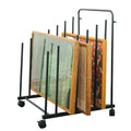GENMOUS Art Storage Rack with Caster Wheels, Art Drying Rack Metal Storage Stand for Canvas Storage Paint Drying Rack,Drawing Board Stands for Printed Matter,Crafts Drying,Art Studio,Classrooms Easel - size: Metal-7Layer