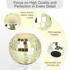 Vixdonos Round Mosaic Candlestick Holders Set of 3 Ceramic Candle Holder Bulk for Taper Candles,Gold - color: Mosaic-gold