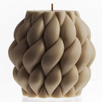 LAWA Knot Ball Candle - Large Beautiful Handmade Pillar Scented Soy Wax Elegant Bubble Aesthetic Candle Housewarming Gift Home Room Shelf Decor Idea Sandstone - color: Sandstone