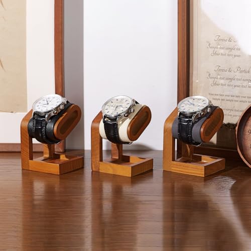 Single Watch Stand Display Solid Wood Jewelry Stand Display for Wristwatch Bracelet Bangle(Grey) - color: Grey