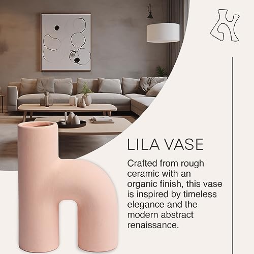 Lila Abstract Sculptural Decorative Modern Vase, Pink