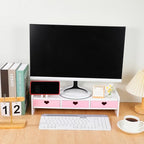 Multi-Purpose Computer Monitor Stand Riser 19.29X7.48X3.93In Elevated Rack Desk Organizer for Space Saving and Desktop Screen Comfort