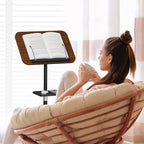 Snughome Floor Book Stand with Removable Tray, Wood Standing Book Stand for Reading, Height Adjustment 21"-51", Music Stand Cookbook Stand Textbook Stand Laptop Stand Book Holder for Display