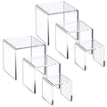 HIIMIEI Clear Acrylic Display Risers 2 Sets, 3-Tier Risers Stands Showcase for Amiibo Funko Pop Figures, Dessert, Jewelry-5"x6"x7" - size: 5"x6"x7"