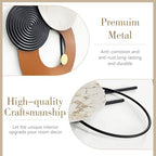 BECHAEO 3D Large Metal Wall Art Decor for Living Room 40"x19" Round Wall Accents Modern Luxury Wall Sculptures Hanging Wall Deco for Dinning Room Bedroom Entryway Office Outdoor