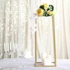 Efavormart 2 Pack 24" Matte Gold Wedding Flower Stand Metal Vase Column Stand Geometric Centerpiece Vase - color: Gold, size: 2 Pack 24''