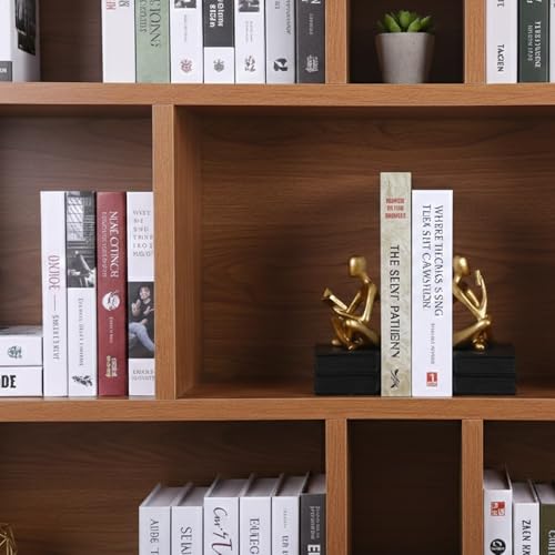 Abstract Resin Reader Bookends Set of 2,Modern Decorative Book Ends for Shelves,Unique Book Shelf Accents & Coffee Table Decor,Reading Bookend Statue for Home Office Library (B&G, Thinker Bookends) - color: B&g
