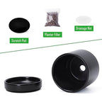 D'vine Dev Set of 2 Plants Pot, 4.7 Inch Ceramic Planter Pot for Plants with Drainage Hole and Saucer, Black, 94-V-B-2 - color: Black, size: 4.7 Inch