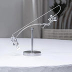 The Fisherman Balancing Sculpture, Kinetic Fishing Sculpture - Balance Art for Your Space, Metal Fisherman Statue Home Office Desktop Ornament, Gift for Fishing Lovers