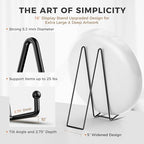 TR-LIFE 16 Inch Black Metal Plate Stand (3 Pack) - Heavy Duty Picture and Display Stand for Large Plates, Frames, Platters and Art - size: 16 Inch