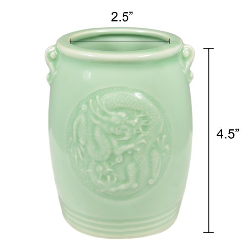 Wrapables Gifts & Décor 4.5 Inch Chinese Dragon & Phoenix Ceramic Vase