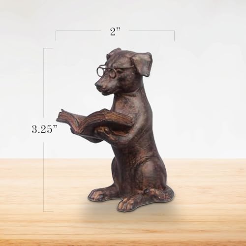 Young's Inc Resin Reading Dog with Glasses - style: Dog Reading